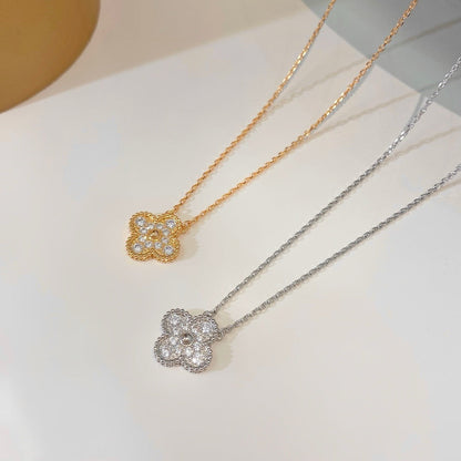 [⭐Maelin]CLOVER 15MM DIAMOND SINGLE FLOWER NECKLACE