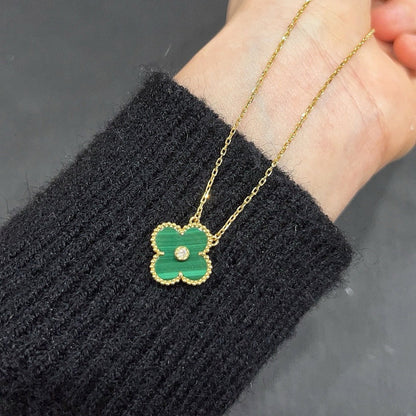[⭐Maelin]CLOVER 15MM DIAMOND TURQUOISE NECKLACE