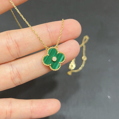[⭐Maelin]CLOVER 15MM DIAMOND TURQUOISE NECKLACE