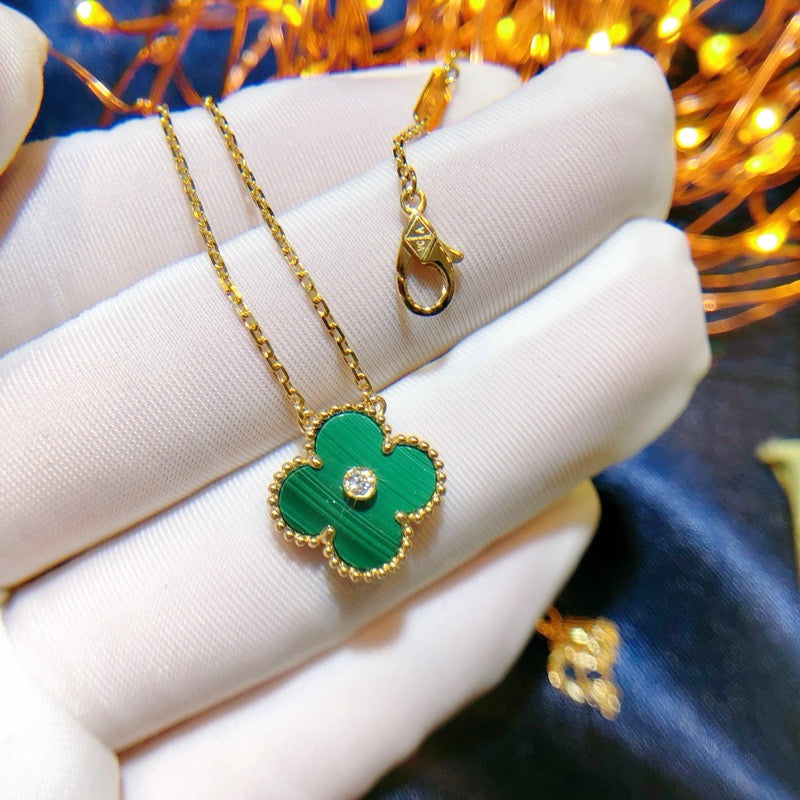 [⭐Maelin]CLOVER 15MM DIAMOND TURQUOISE NECKLACE
