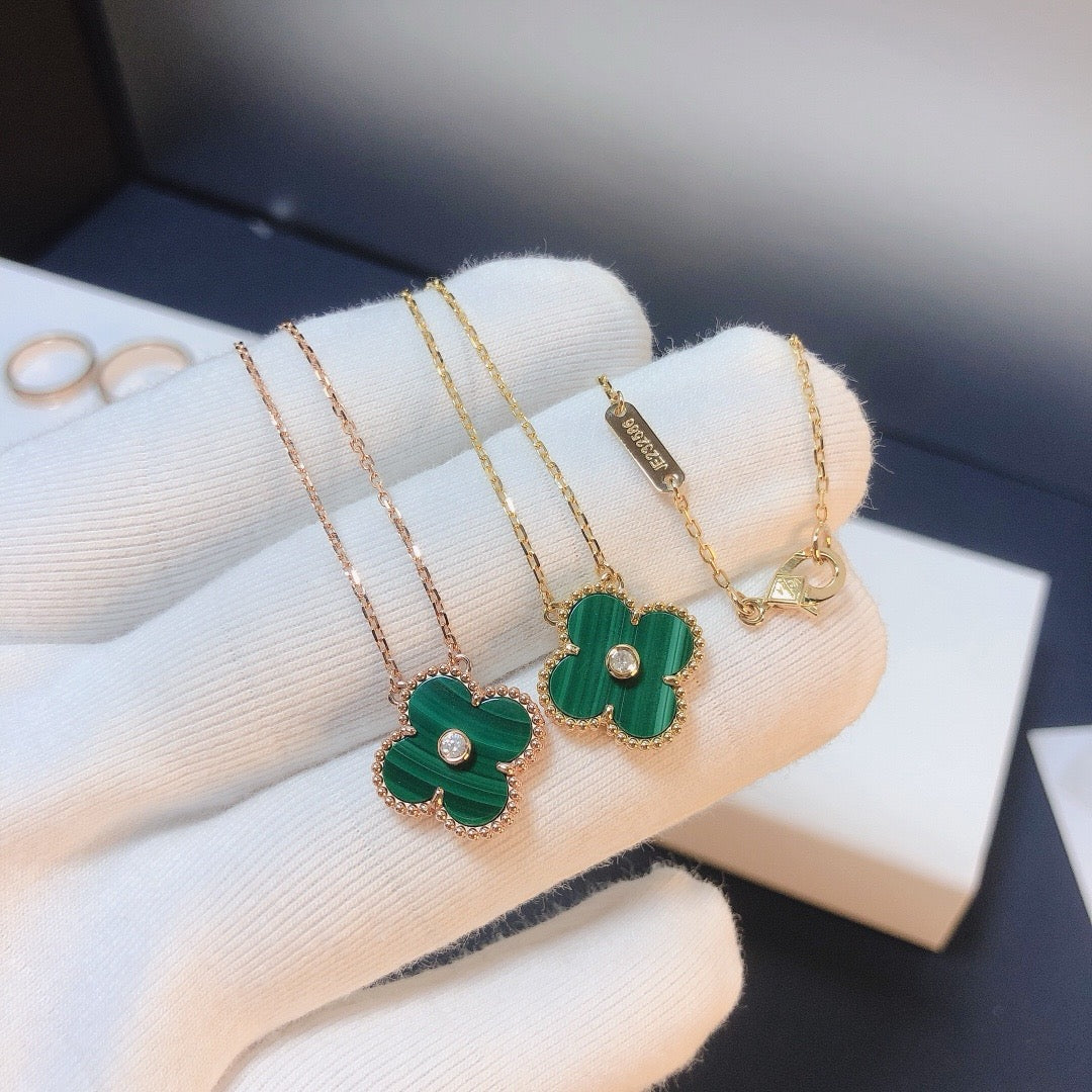 [⭐Maelin]CLOVER 15MM DIAMOND TURQUOISE NECKLACE