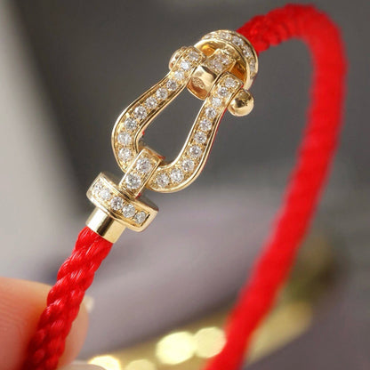 [⭐Maelin]FORCE LARGE HORSESHOE FULL DIAMOND BRACELET ROSE GOLD
