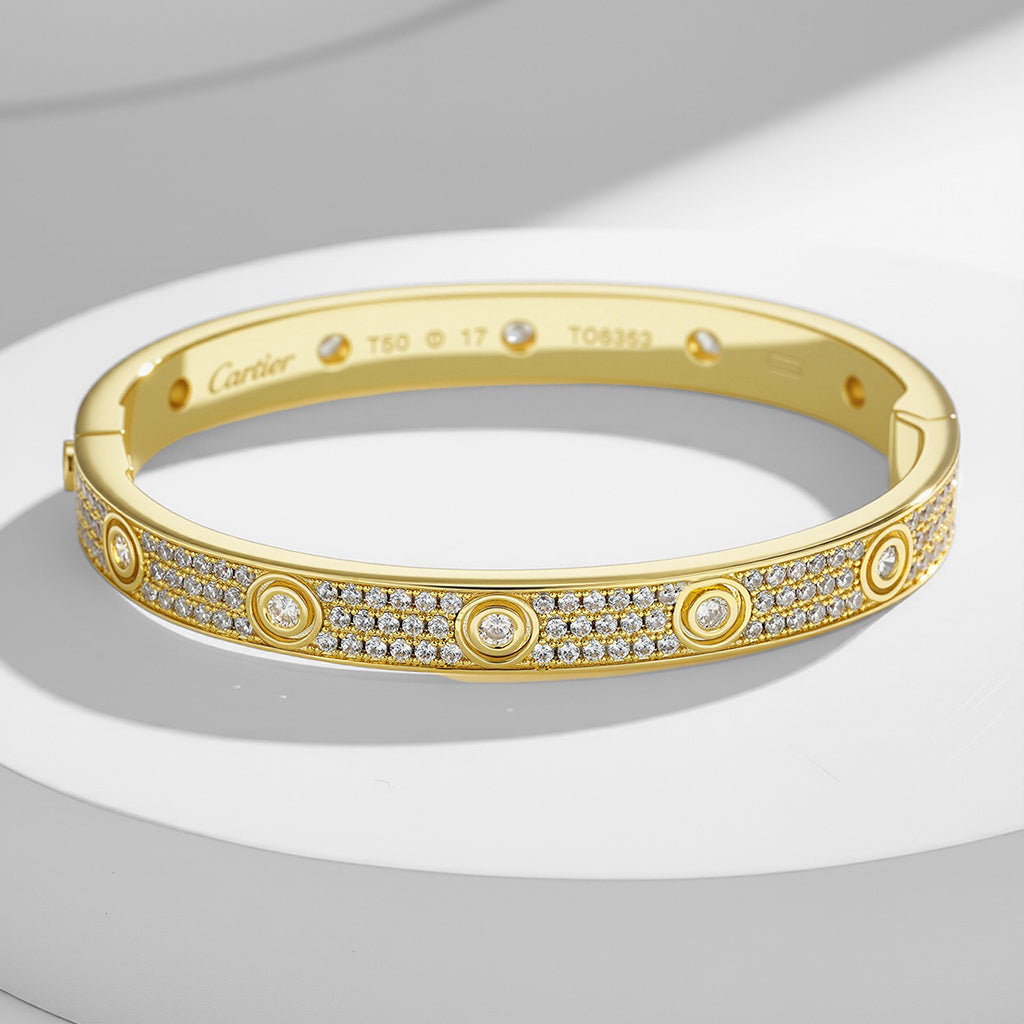 [⭐Maelin]LOVE BRACELET 6.1MM DIAMOND-PAVED 10 BIG DIAMONDS