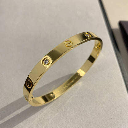 [⭐Maelin]LOVE BRACELET 6.1MM 4 DIAMONDS