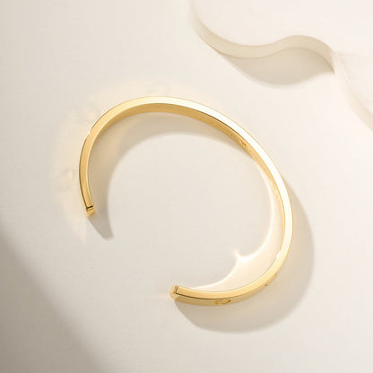 [⭐Maelin]LOVE BRACELET 6.1MM 1 DIAMOND OPEN CUFF