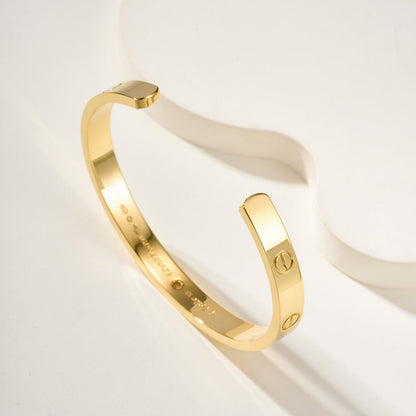 [⭐Maelin]LOVE BRACELET 6.1MM 1 DIAMOND OPEN CUFF
