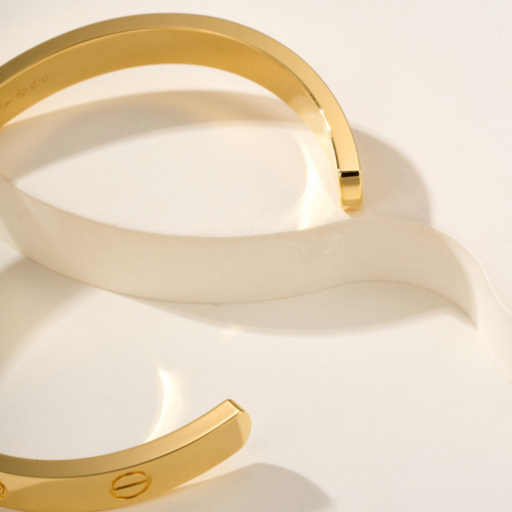 [⭐Maelin]LOVE BRACELET 6.1MM 1 DIAMOND OPEN CUFF