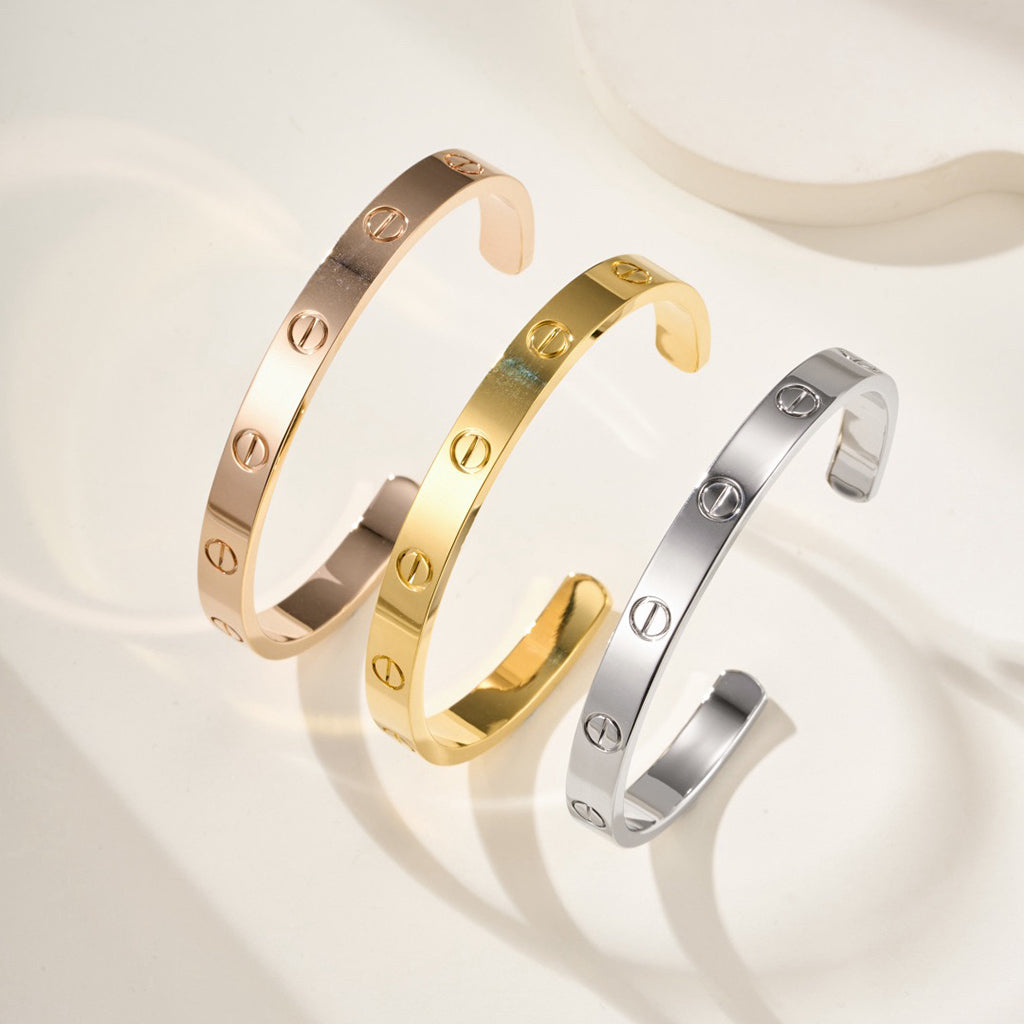 [⭐Maelin]LOVE BRACELET 6.1MM OPEN CUFF