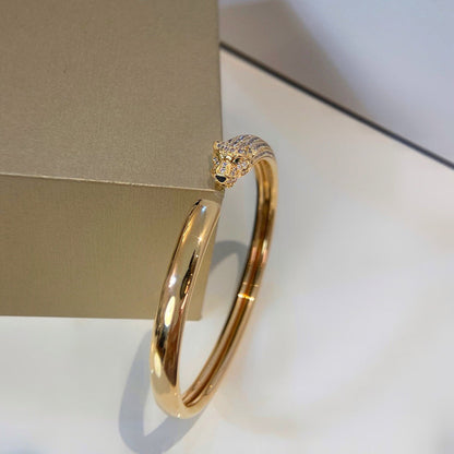 [⭐Maelin]PANTHERE HALF DIAMOND OPEN BRACELET