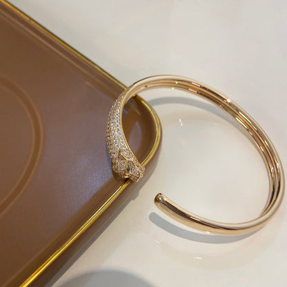 [⭐Maelin]PANTHERE HALF DIAMOND OPEN BRACELET