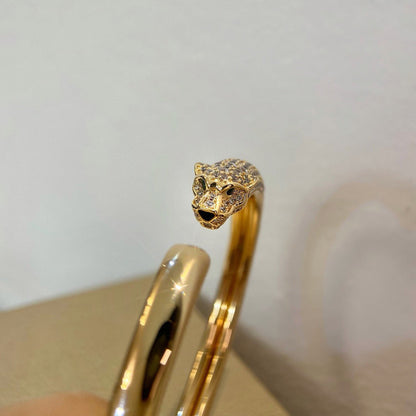 [⭐Maelin]PANTHERE HALF DIAMOND OPEN BRACELET
