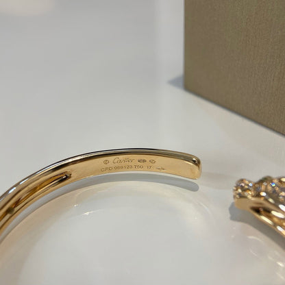 [⭐Maelin]PANTHERE HALF DIAMOND OPEN BRACELET