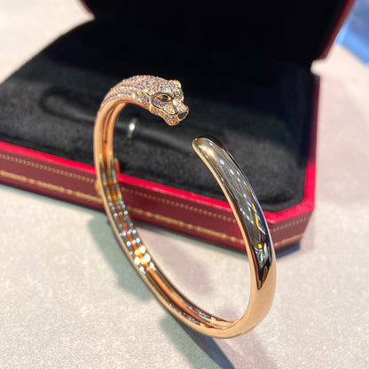 [⭐Maelin]PANTHERE HALF DIAMOND OPEN BRACELET