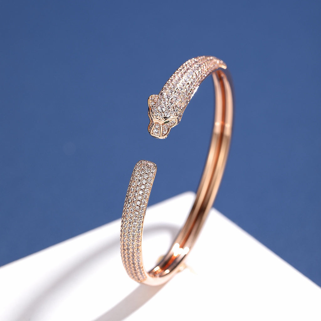 [⭐Maelin]PANTHERE FULL DIAMOND OPEN BRACELET