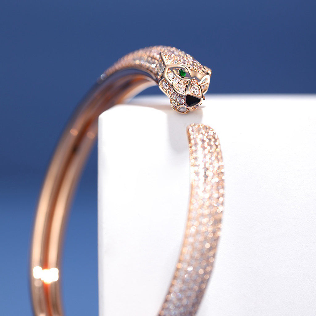 [⭐Maelin]PANTHERE FULL DIAMOND OPEN BRACELET