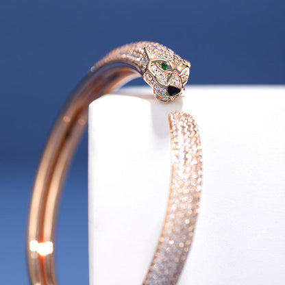 [⭐Maelin]PANTHERE FULL DIAMOND OPEN BRACELET