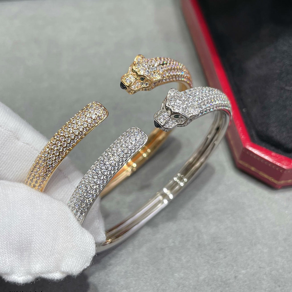 [⭐Maelin]PANTHERE FULL DIAMOND OPEN BRACELET