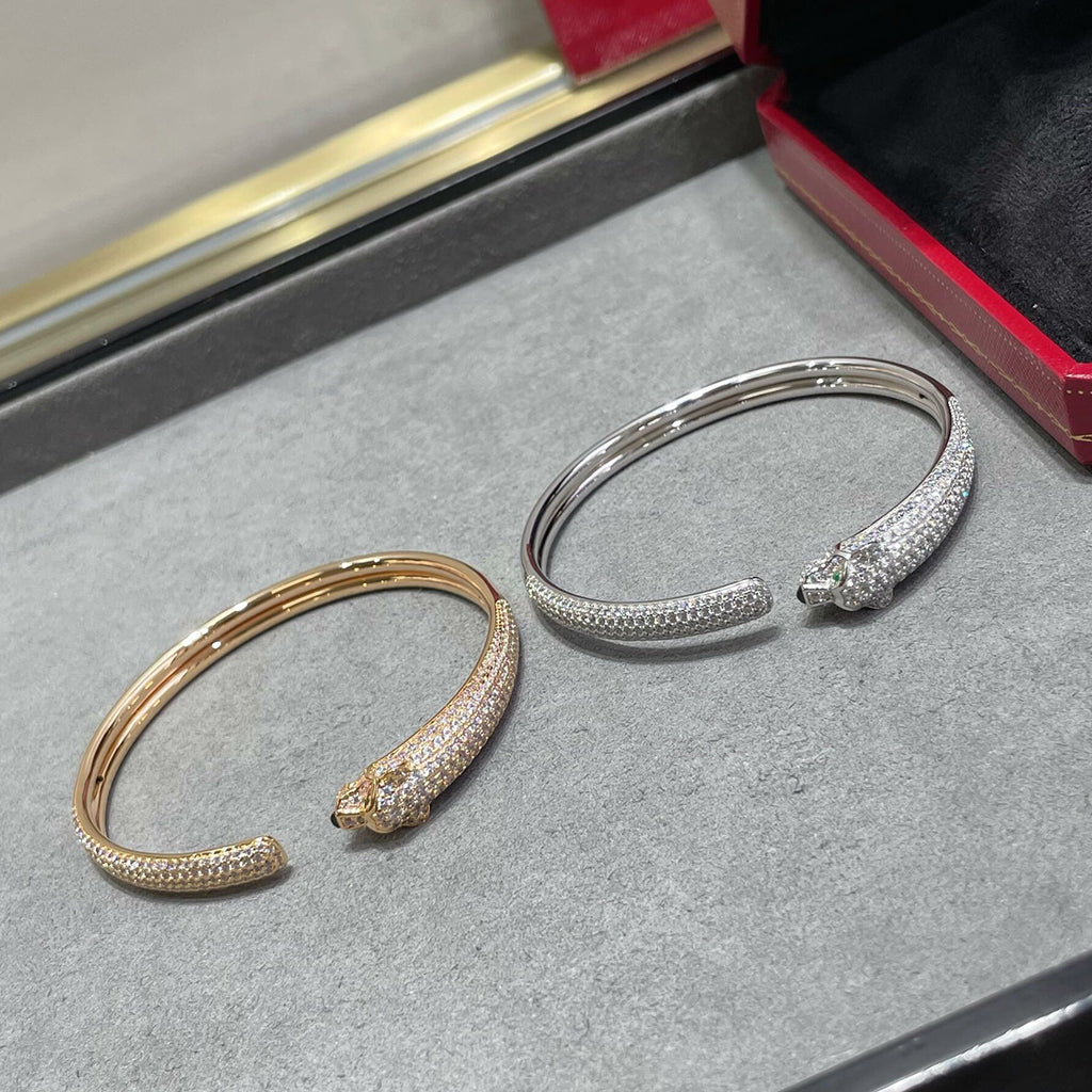 [⭐Maelin]PANTHERE FULL DIAMOND OPEN BRACELET