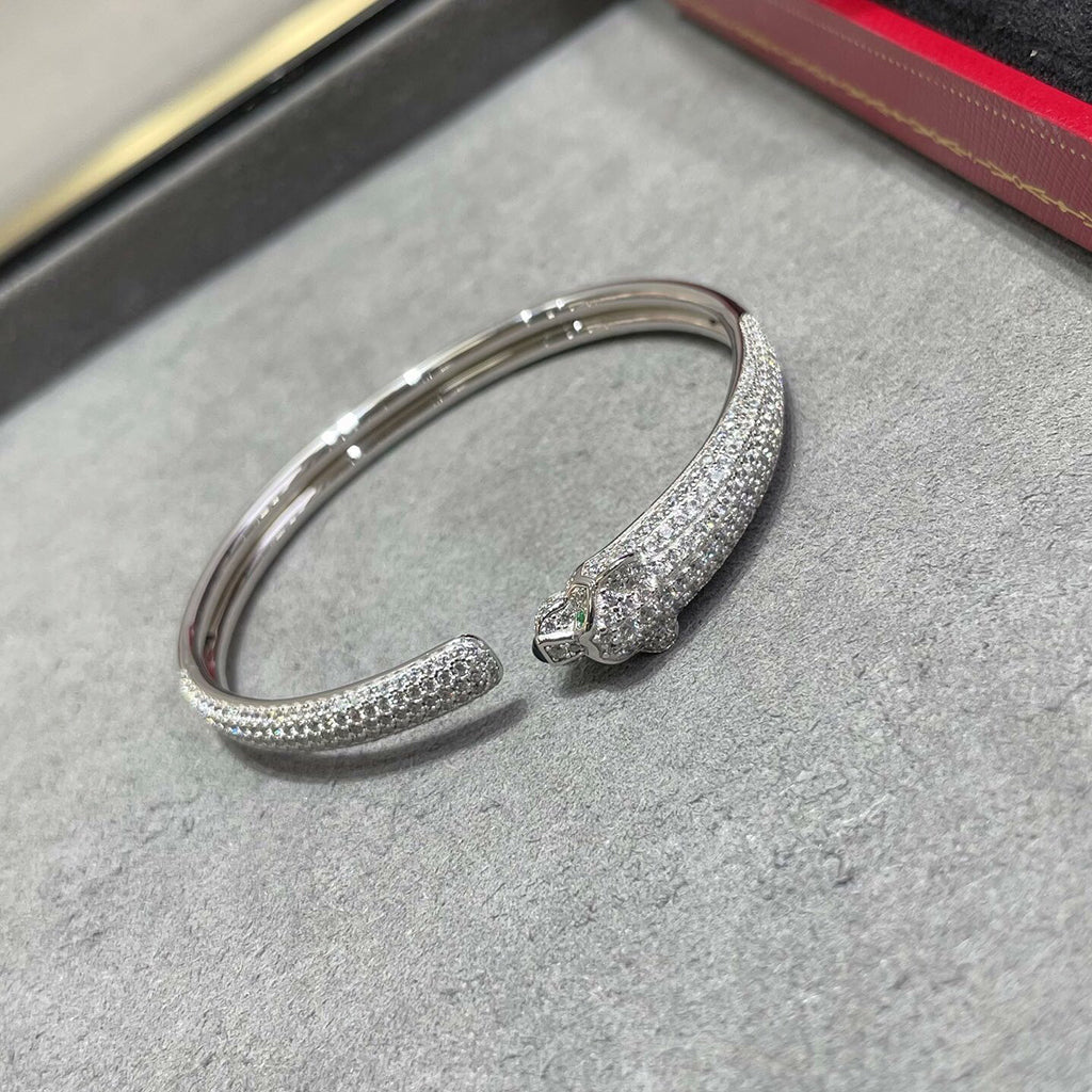 [⭐Maelin]PANTHERE FULL DIAMOND OPEN BRACELET