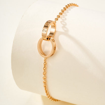 [⭐Maelin]LOVE BRACELET DOUBLE RING