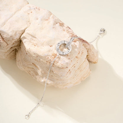 [⭐Maelin]LOVE DOUBLE RING FULL DIAMOND BRACELET