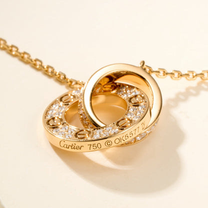 [⭐Maelin]LOVE DOUBLE RING FULL DIAMOND BRACELET