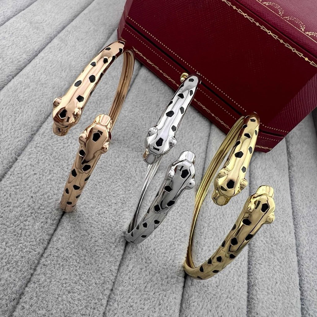 [⭐Maelin]PANTHERE DOUBLE HEADED OPEN BRACELET