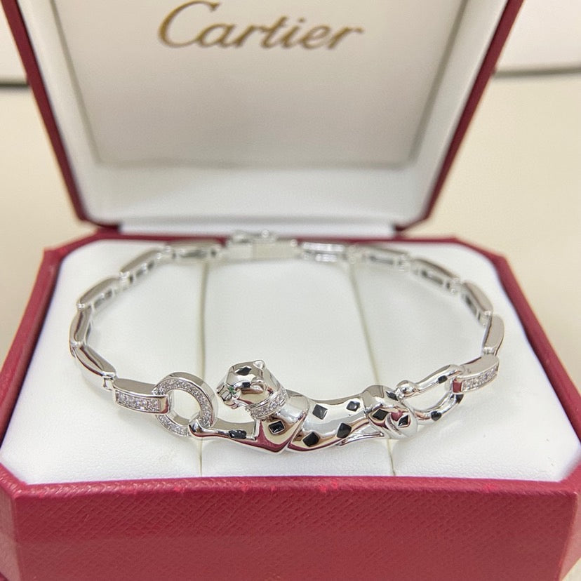 [⭐Maelin]PANTHERE HALF DIAMOND ON CHAIN BRACELET
