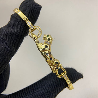 [⭐Maelin]PANTHERE HALF DIAMOND ON CHAIN BRACELET