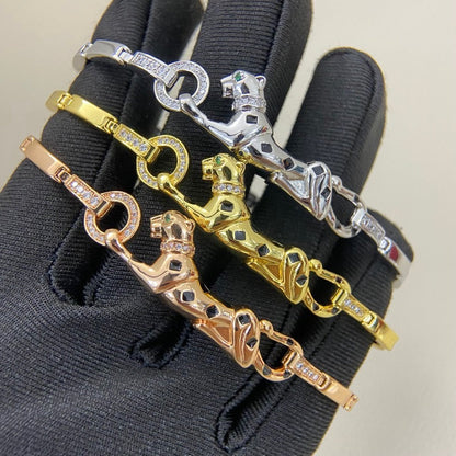 [⭐Maelin]PANTHERE HALF DIAMOND ON CHAIN BRACELET
