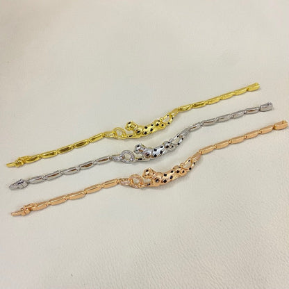 [⭐Maelin]PANTHERE HALF DIAMOND ON CHAIN BRACELET