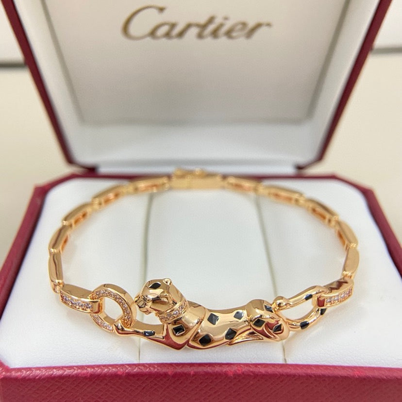 [⭐Maelin]PANTHERE HALF DIAMOND ON CHAIN BRACELET