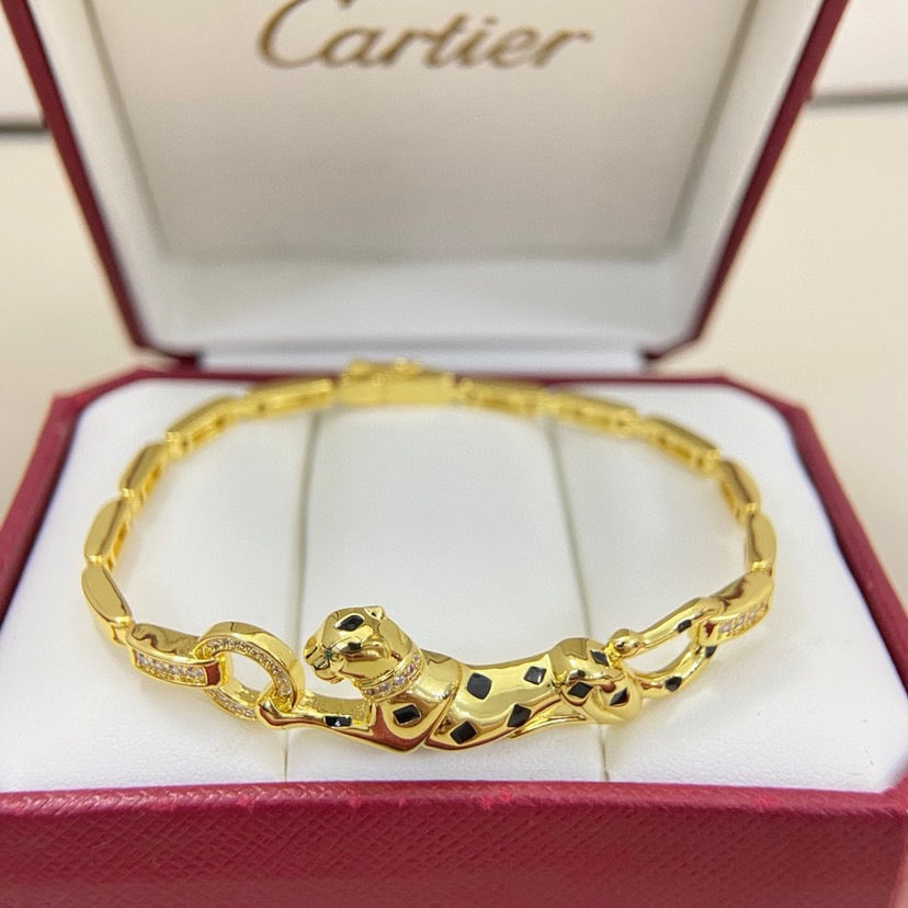 [⭐Maelin]PANTHERE HALF DIAMOND ON CHAIN BRACELET