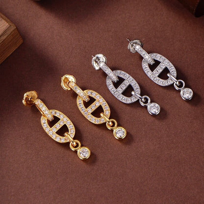 [⭐Maelin]HM CHAINE DIAMOND EARRINGS