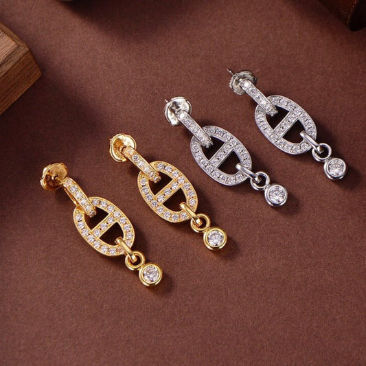[⭐Maelin]HM CHAINE DIAMOND EARRINGS