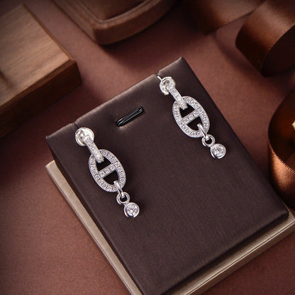 [⭐Maelin]HM CHAINE DIAMOND EARRINGS