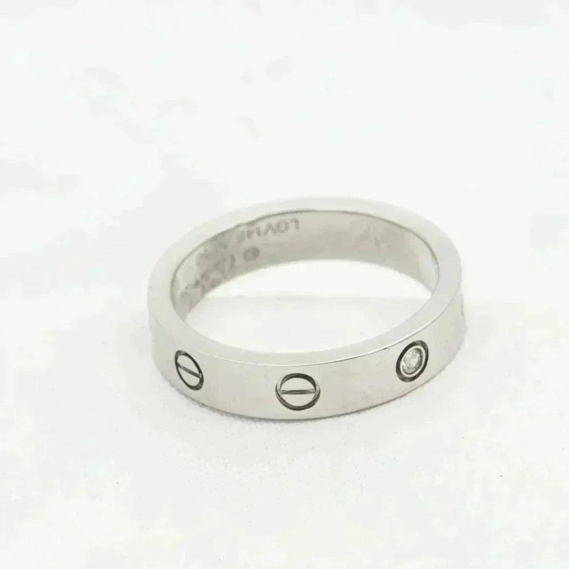 [⭐Maelin]LOVE RING 4MM 1 DIAMOND SILVER