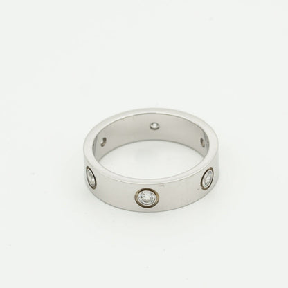 [⭐Maelin]LOVE RING 5.5MM 6 DIAMONDS SILVER