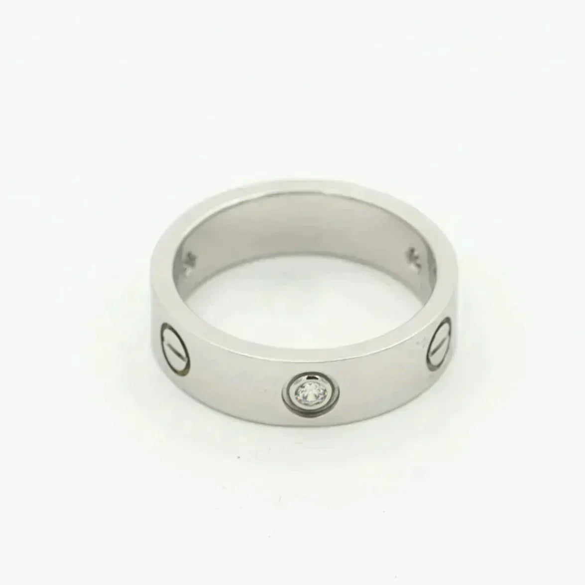 [⭐Maelin]LOVE RING 5.5MM 3 DIAMONDS SILVER
