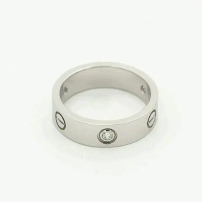 [⭐Maelin]LOVE RING 5.5MM 3 DIAMONDS SILVER