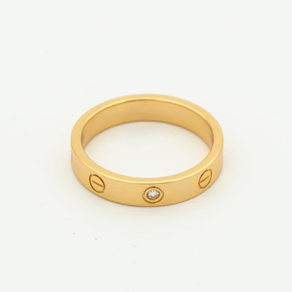 [⭐Maelin]LOVE RING 4MM 1 DIAMOND PINK GOLD