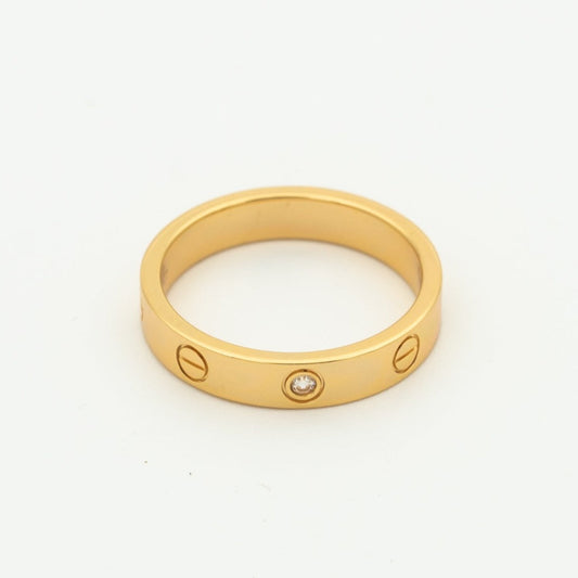 [⭐Maelin]LOVE RING 4MM 1 DIAMOND PINK GOLD