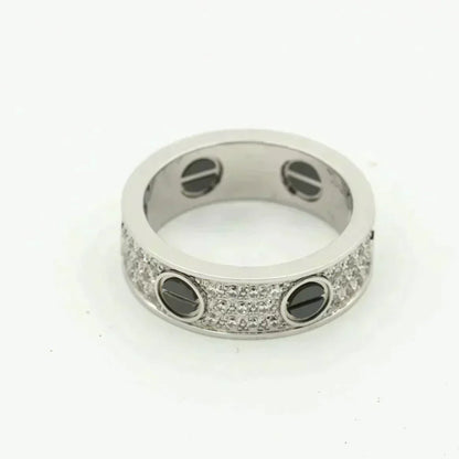[⭐Maelin]LOVE RING 5.5MM DIAMONDS PAVED CERAMIC