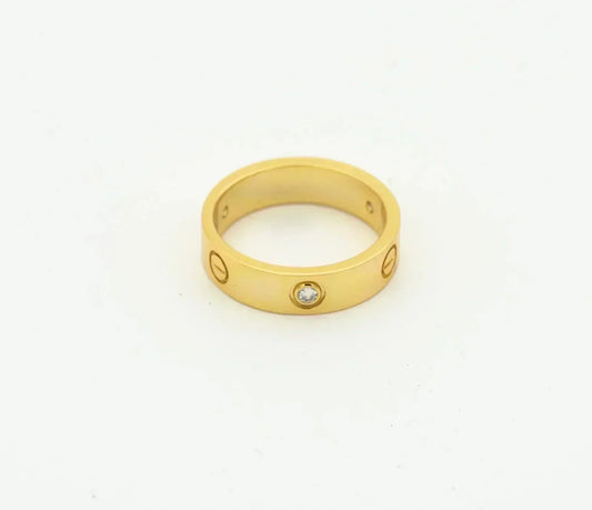 [⭐Maelin]LOVE RING 4MM 1 DIAMOND GOLD