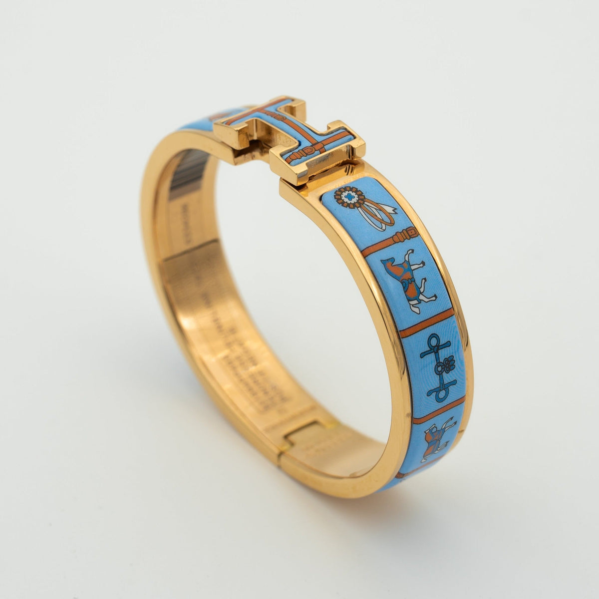 [⭐Maelin]H PINK GOLD BRACELET BLUE CERAMIC