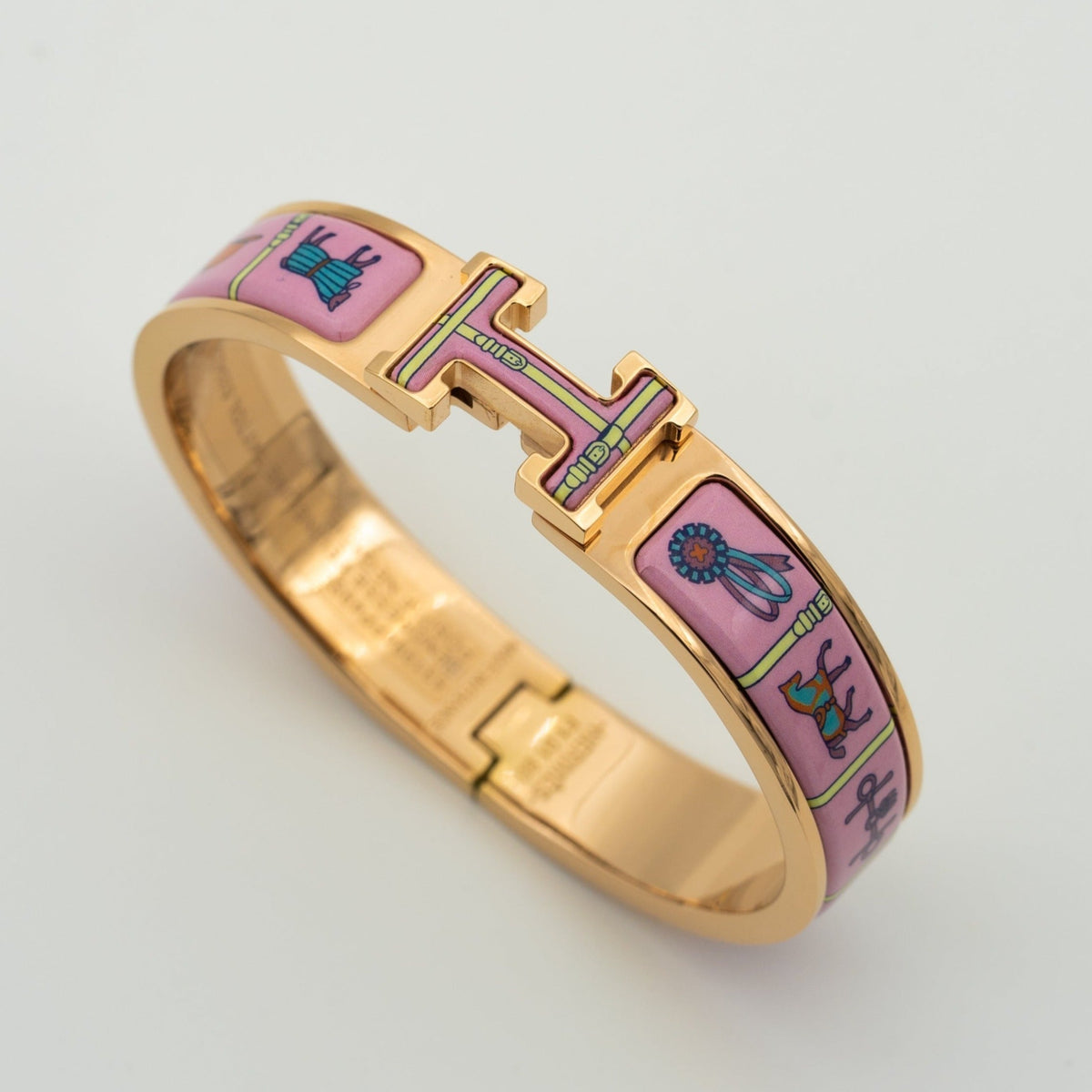 [⭐Maelin]H PINK GOLD BRACELET PINK CERAMIC