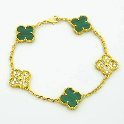 [⭐Maelin] CLOVER 5 MOTIF MALACHITE BRACELET COLLECTION
