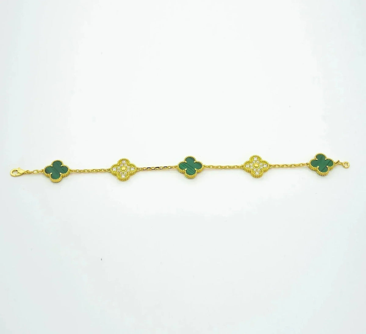 [⭐Maelin] CLOVER 5 MOTIF MALACHITE BRACELET COLLECTION