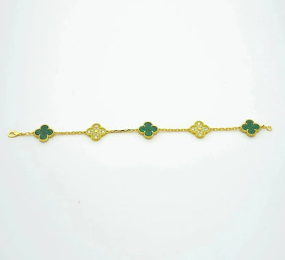 [⭐Maelin] CLOVER 5 MOTIF MALACHITE BRACELET COLLECTION