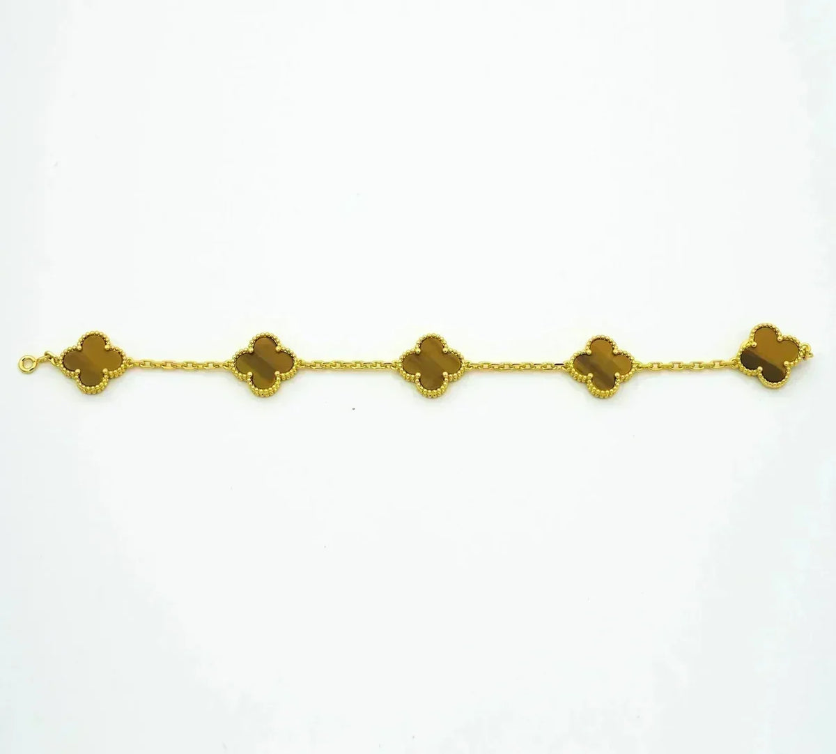 [⭐Maelin] CLOVER 5 MOTIFS TIGER EYE BRACELET COLLECTION